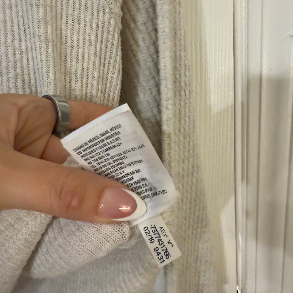 AE Soft & Sexy Plush Cream Waffle Sweater - Picture 7 of 8